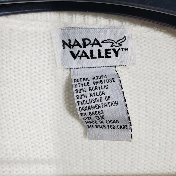 VTG 90s Napa Valley Knit Cardigan Sweater Vest 3X Fair-Isle Winter Cottage Scene - Picture 5 of 6